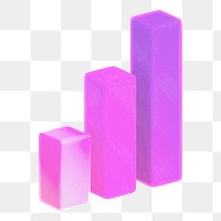 3D bar charts png, transparent background