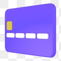 3D credit card png, transparent background