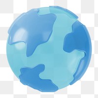 3D globe png icon, transparent background