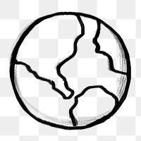 Globe doodle png, transparent background