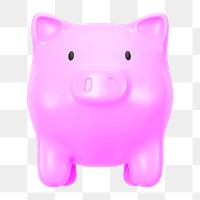 Piggy bank png 3D, transparent background