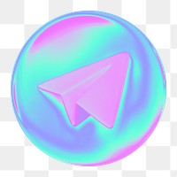 Paper plane png 3D gradient, transparent background