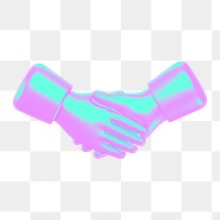 Handshake png gradient, transparent background