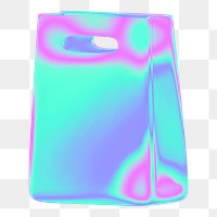 Shopping bag png 3D gradient, transparent background