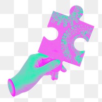 Jigsaw puzzle png green & pink, transparent background