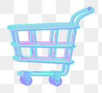 Shopping cart png 3D gradient, transparent background