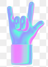 I love you png 3D hand sign, transparent background