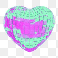 Heart png 3D gradient, transparent background