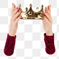 Crown png hand, transparent background