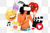 VR entertainment png collage remix element, transparent background