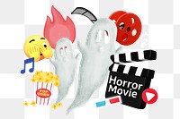 Horror movie png word element, 3d remix, transparent background