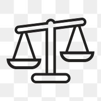 Justice scale png law icon, transparent background