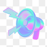 Megaphone png 3D gradient, transparent background