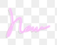 New word png neon pink, transparent background