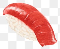 Tuna sushi png food sticker, transparent background