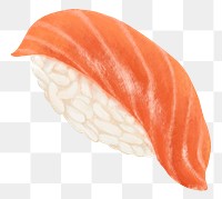 Salmon sushi png food sticker, transparent background