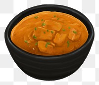 Indian butter chicken png food illustration, transparent background