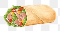 Mexican salad wrap png food illustration, transparent background
