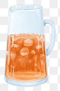 Iced lemon tea jug png sticker, transparent background