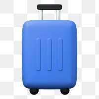 PNG Blue luggage 3D illustration  transparent background