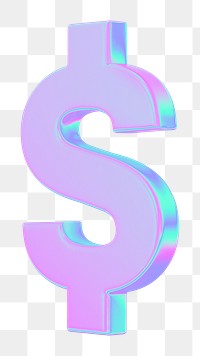 Dollar sign png 3D gradient, transparent background