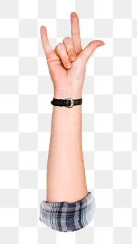 ILY hand sign png, transparent background