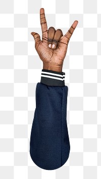 ILY hand sign png, transparent background