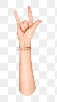 ILY hand sign png, transparent background