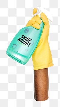 Png cleaning spray bottle sticker, transparent background