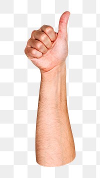 Thumbs up gesture png sticker, transparent background