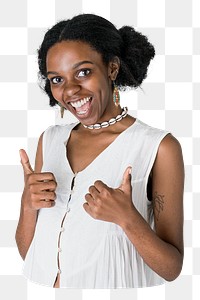 Black woman png sticker, transparent background