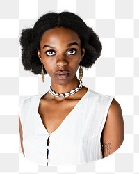 Black woman png sticker, transparent background