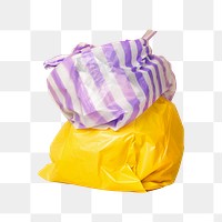 Colorful garbage bags png sticker, transparent background