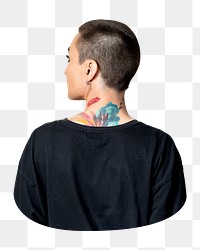 Queer person png back view sticker, transparent background