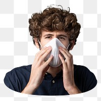 Sick man png sticker, transparent background