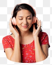 Music png woman sticker, transparent background