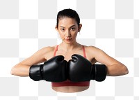 Female boxer png sticker, transparent background