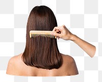 Combing hair png, transparent background