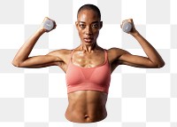 Weight training png woman sticker, transparent background