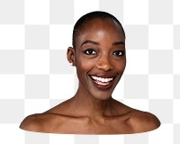 Black woman png person sticker, transparent background