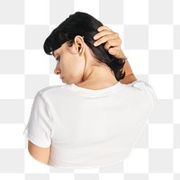 Black-hair woman png sticker, transparent background