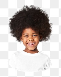 Happy African kid png sticker, transparent background