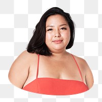 Plus-size woman png sticker, transparent background