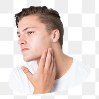 Shaved man png sticker, transparent background