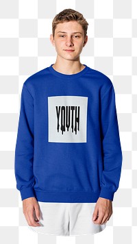Teenage boy png sweater sticker, transparent background