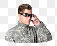 Png man with smart glasses, transparent background