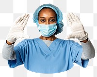 Black woman doctor png sticker, transparent background