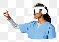 VR medical png  female doctor sticker, transparent background