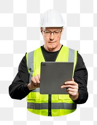 Male engineer png sticker, transparent background