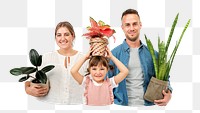 Plant lover family png sticker, botanical, transparent background
